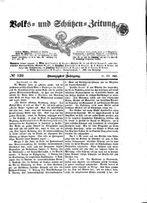 Volks- und Schützenzeitung Mittwoch 11. Oktober 1865