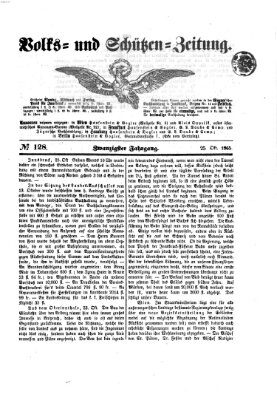 Volks- und Schützenzeitung Mittwoch 25. Oktober 1865