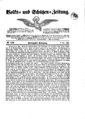 Volks- und Schützenzeitung Freitag 3. November 1865