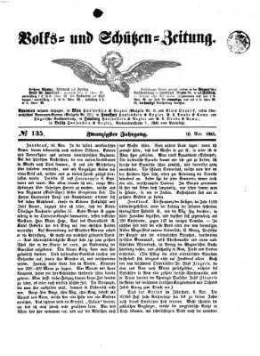 Volks- und Schützenzeitung Freitag 10. November 1865