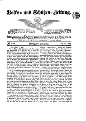 Volks- und Schützenzeitung Montag 13. November 1865