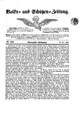 Volks- und Schützenzeitung Mittwoch 15. November 1865