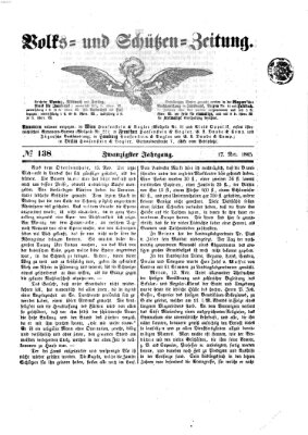 Volks- und Schützenzeitung Freitag 17. November 1865