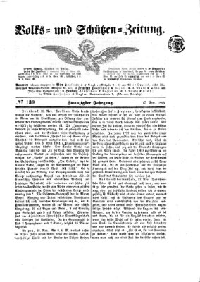 Volks- und Schützenzeitung Freitag 17. November 1865