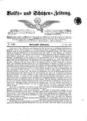 Volks- und Schützenzeitung Montag 4. Dezember 1865