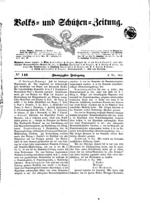 Volks- und Schützenzeitung Mittwoch 6. Dezember 1865