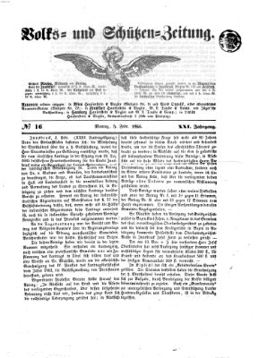 Volks- und Schützenzeitung Montag 5. Februar 1866