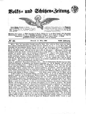 Volks- und Schützenzeitung Mittwoch 21. März 1866