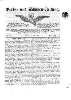 Volks- und Schützenzeitung Mittwoch 11. April 1866