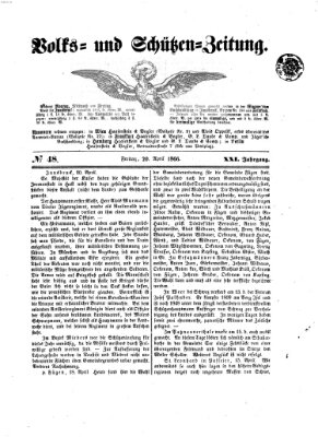 Volks- und Schützenzeitung Freitag 20. April 1866