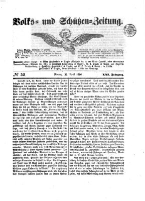 Volks- und Schützenzeitung Montag 30. April 1866