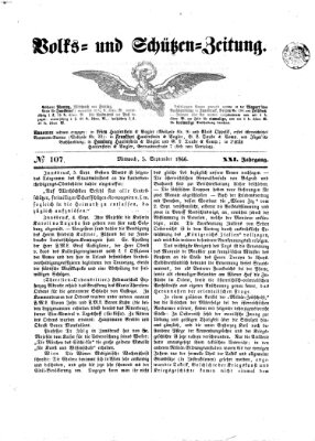 Volks- und Schützenzeitung Mittwoch 5. September 1866