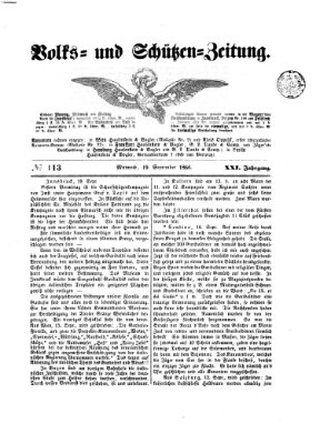 Volks- und Schützenzeitung Mittwoch 19. September 1866