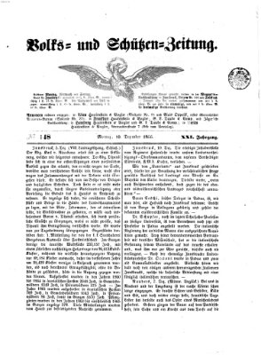 Volks- und Schützenzeitung Montag 10. Dezember 1866