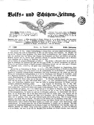 Volks- und Schützenzeitung Freitag 14. Dezember 1866