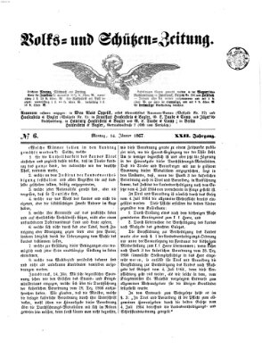 Volks- und Schützenzeitung Montag 14. Januar 1867