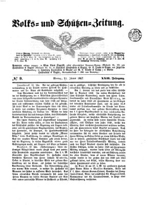 Volks- und Schützenzeitung Montag 21. Januar 1867