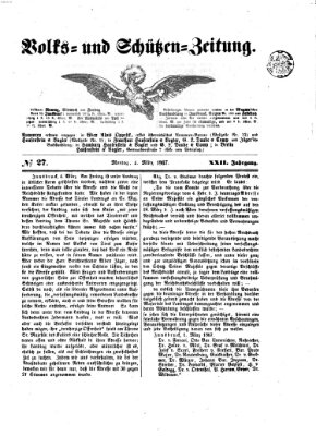 Volks- und Schützenzeitung Montag 4. März 1867