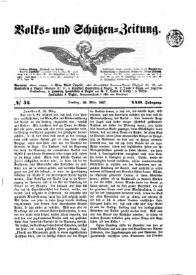 Volks- und Schützenzeitung Dienstag 26. März 1867