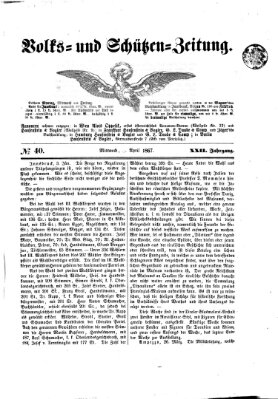 Volks- und Schützenzeitung Mittwoch 3. April 1867