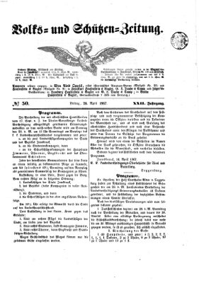 Volks- und Schützenzeitung Freitag 26. April 1867