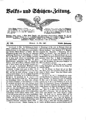 Volks- und Schützenzeitung Mittwoch 15. Mai 1867