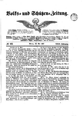 Volks- und Schützenzeitung Montag 27. Mai 1867