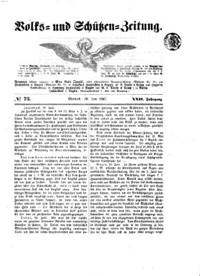 Volks- und Schützenzeitung Mittwoch 19. Juni 1867