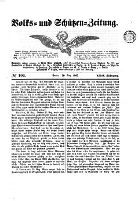 Volks- und Schützenzeitung Freitag 30. August 1867