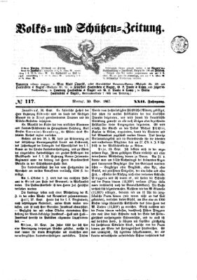 Volks- und Schützenzeitung Montag 30. September 1867