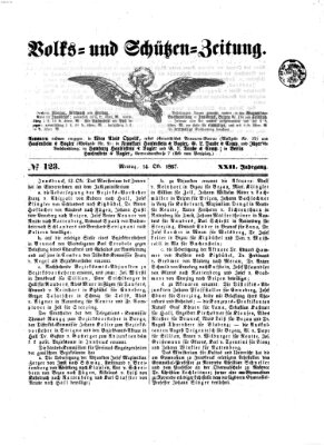 Volks- und Schützenzeitung Montag 14. Oktober 1867