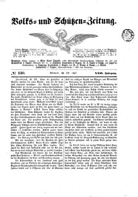 Volks- und Schützenzeitung Mittwoch 30. Oktober 1867