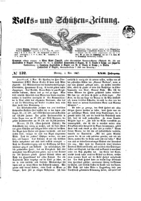 Volks- und Schützenzeitung Montag 4. November 1867