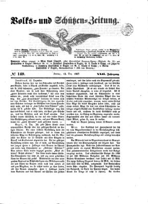 Volks- und Schützenzeitung Freitag 13. Dezember 1867