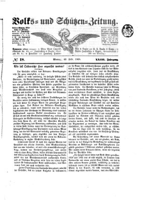 Volks- und Schützenzeitung Montag 10. Februar 1868