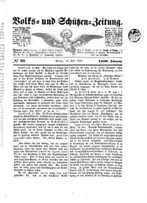 Volks- und Schützenzeitung Freitag 14. Februar 1868