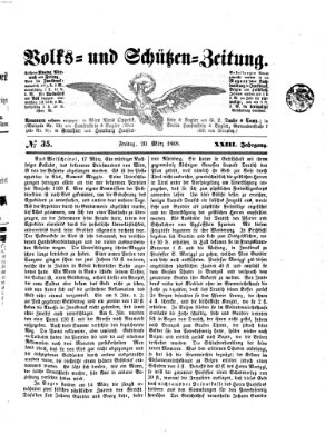 Volks- und Schützenzeitung Freitag 20. März 1868