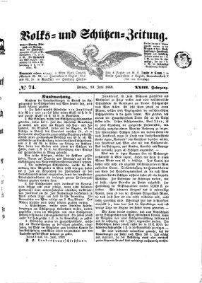 Volks- und Schützenzeitung Freitag 19. Juni 1868