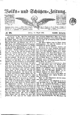 Volks- und Schützenzeitung Freitag 14. August 1868