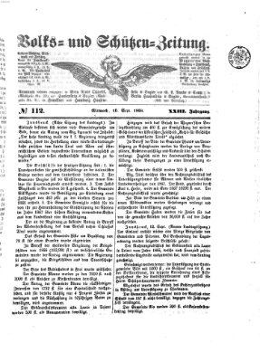 Volks- und Schützenzeitung Mittwoch 16. September 1868