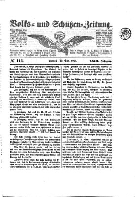 Volks- und Schützenzeitung Mittwoch 23. September 1868