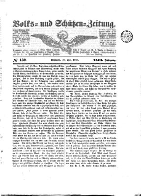 Volks- und Schützenzeitung Mittwoch 18. November 1868