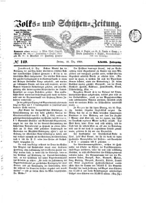 Volks- und Schützenzeitung Freitag 11. Dezember 1868