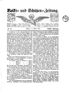 Volks- und Schützenzeitung Montag 11. Januar 1869