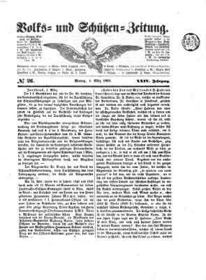 Volks- und Schützenzeitung Montag 1. März 1869