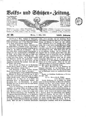 Volks- und Schützenzeitung Montag 8. März 1869