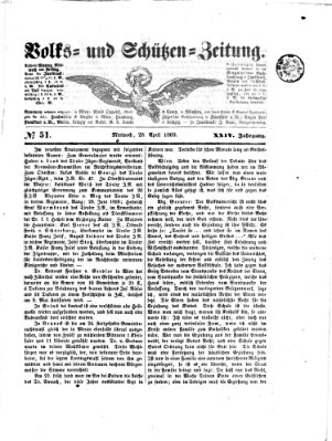 Volks- und Schützenzeitung Mittwoch 28. April 1869