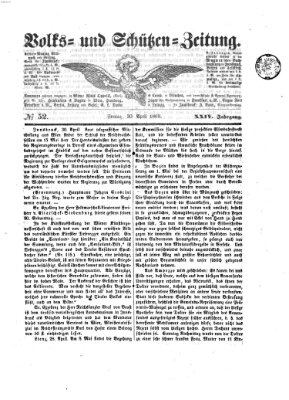 Volks- und Schützenzeitung Freitag 30. April 1869