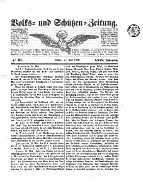 Volks- und Schützenzeitung Freitag 21. Mai 1869