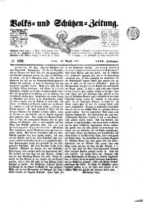 Volks- und Schützenzeitung Freitag 27. August 1869